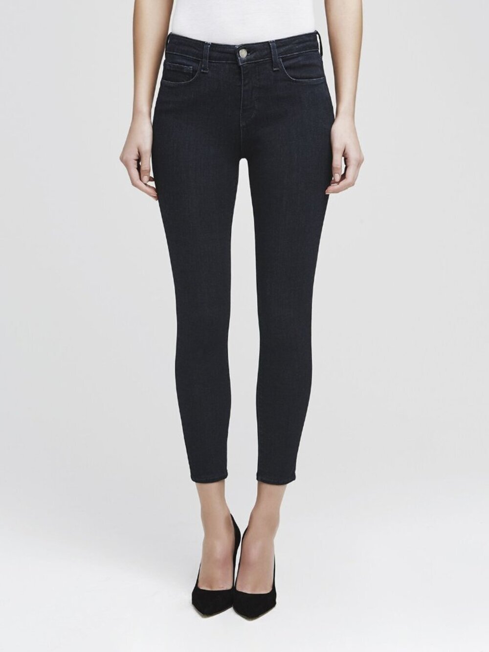L'AGENCE Margot Midnight Dark Blue High Rise Skinny Ankle Jeans, Size 25